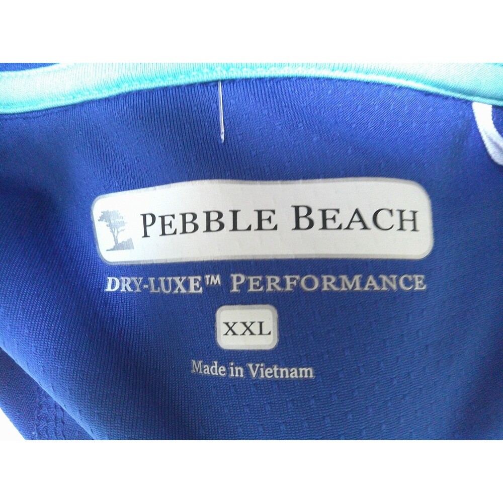 Pebble Beach Dry-Luxe Sleeveless Royal Blue V Neck Ruffle Trim Size  XXL - Picture 4 of 4